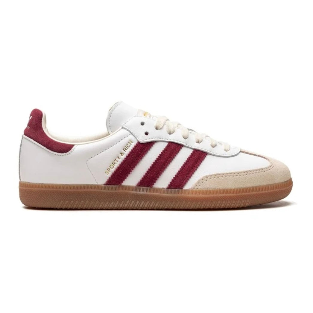 Adidas Samba x Sporty & Rich “White Collegiate Burgundy” (Master Quality)