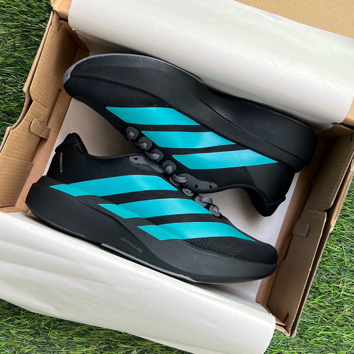 Adidas Adizero Evo SL “Core Black / Pure Teal / Grey Four” (Master Quality)