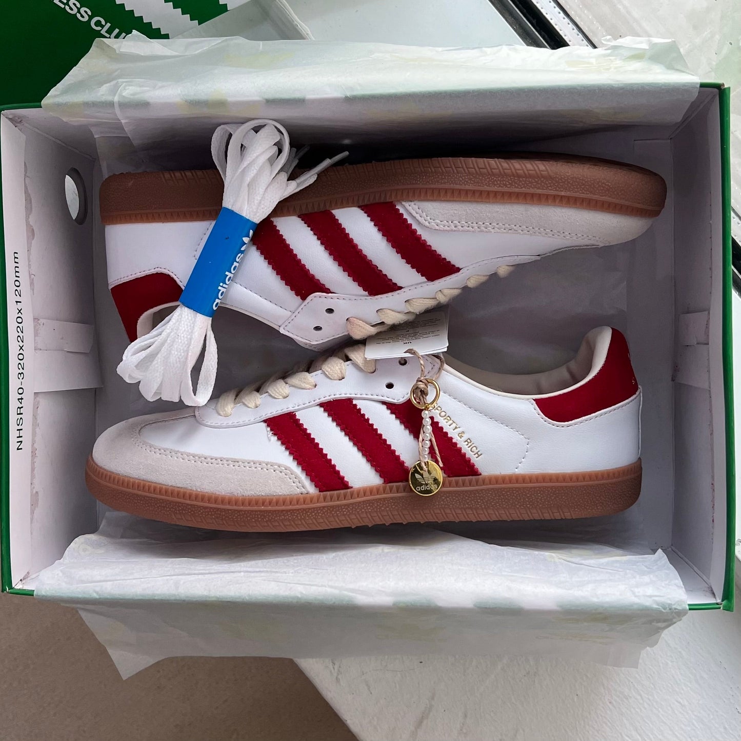 Adidas Samba x Sporty & Rich “White Collegiate Burgundy” (Master Quality)