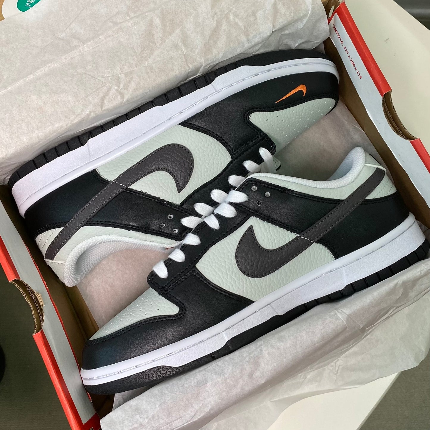 Nike Dunk Low “Black Bright Mandarin Mini Swoosh” (Master Quality)